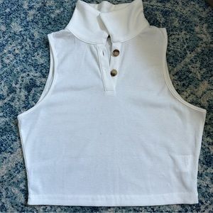 SHEIN White Ribbed Tank Top